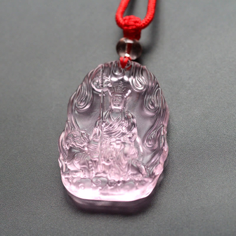 Nimara Ritual Ksitigarbha Buddha Liuli Crystal Serenity Amulet Necklace Pendant