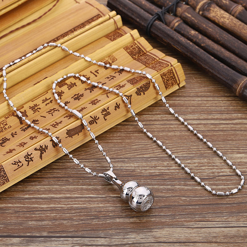 Nimara Ritual Tibetan Yin Yang Symbol Gourd Harmony Titanium Steel Necklace Pendant