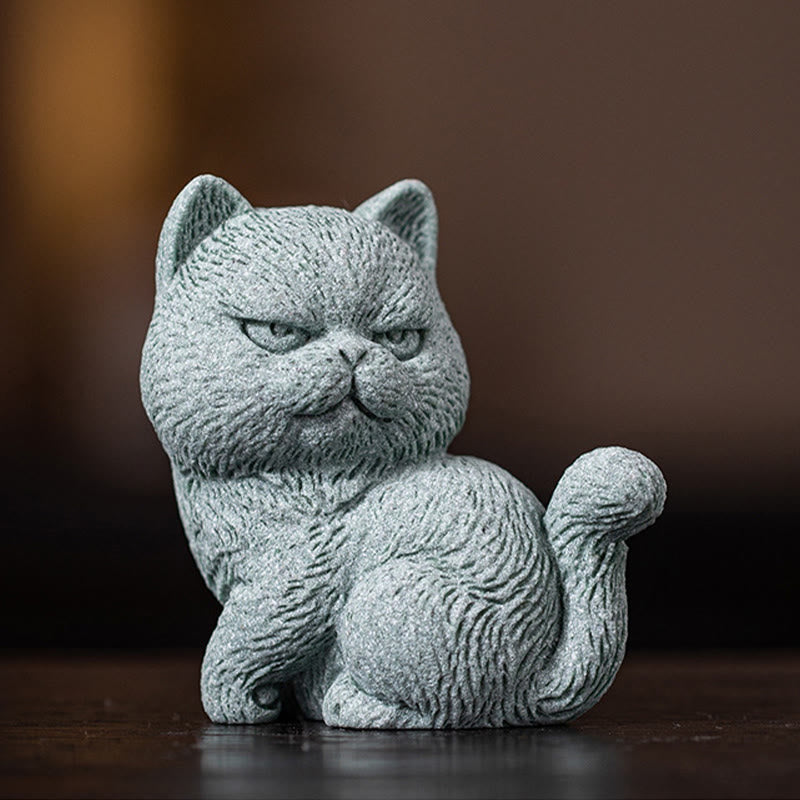 Nimara Ritual Small Cat Home Tea Pet Figurine Desk Decoration