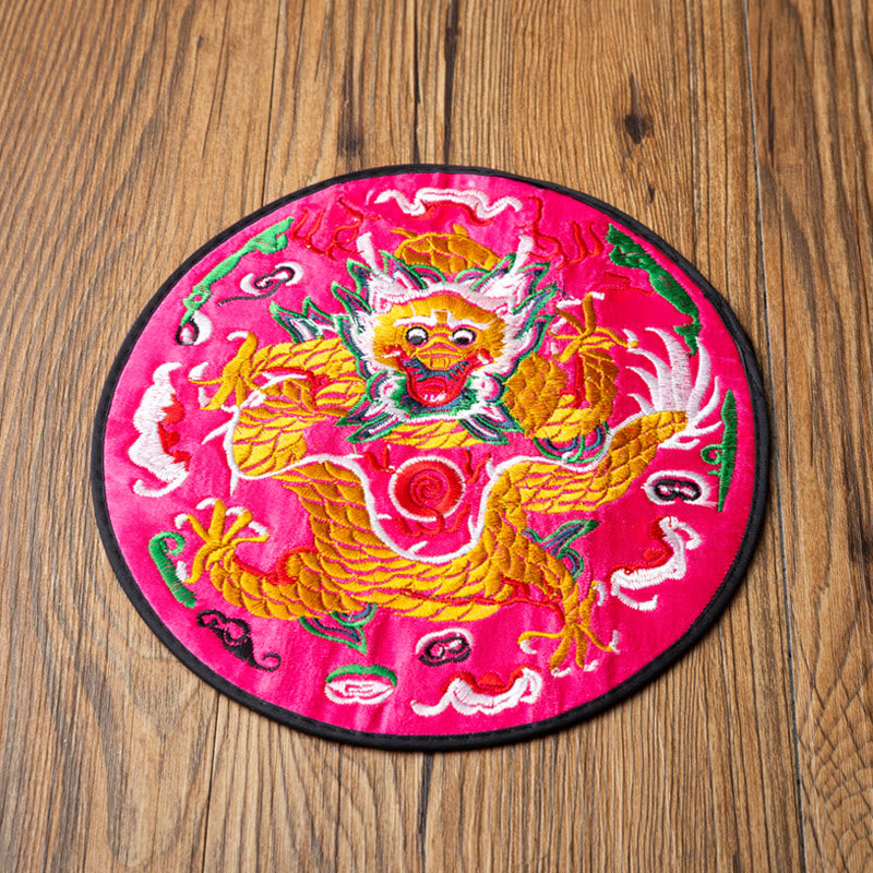 Nimara Ritual Dragon Embroidery Cup Mat Pad Tea Cup Coaster Kung Fu Tea Mat