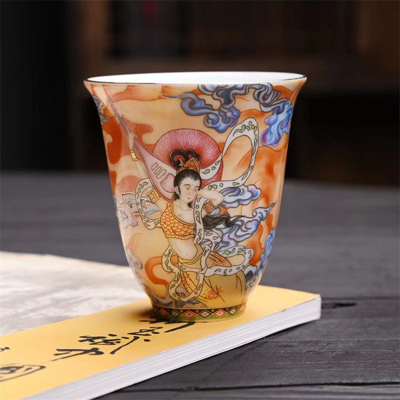 Nimara Ritual Dunhuang Color Flying Apsaras Teacup Kung Fu Tea Cup