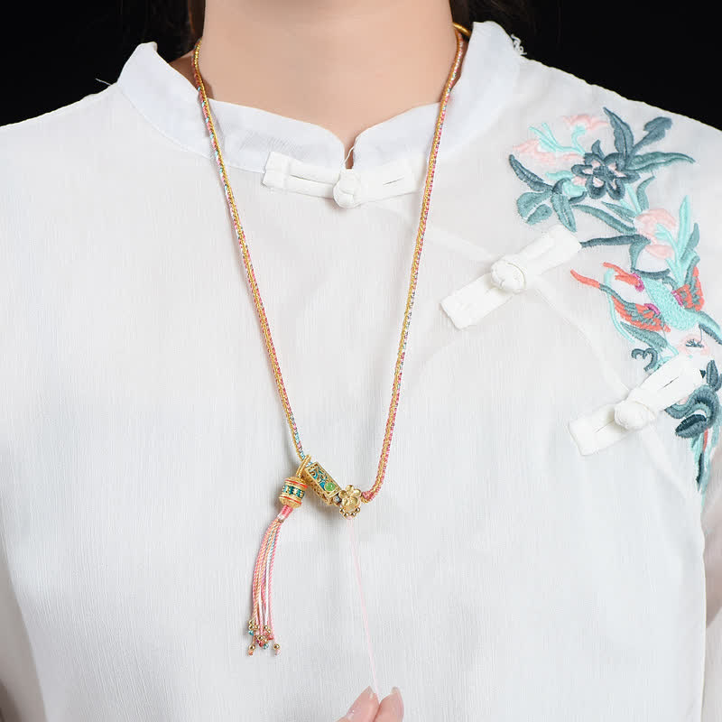 Nimara Ritual Colorful String Copper Wealth Necklace Pendant