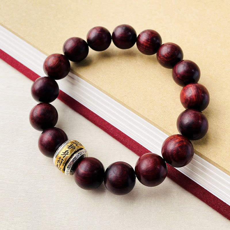 Nimara Ritual Small Leaf Red Sandalwood Amulet Protection Bracelet