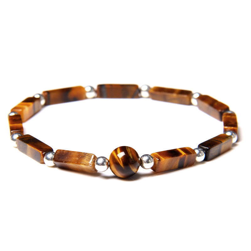 Nimara Ritual Natural Crystal Amethyst Tiger Eye Spiritual Balance Bracelet