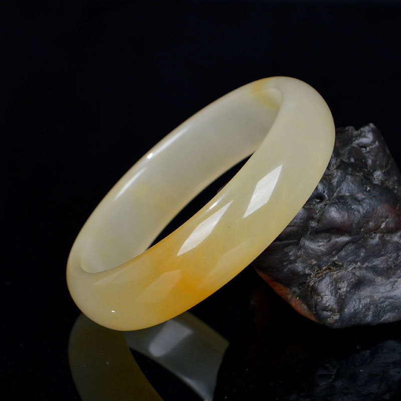 Nimara Ritual Natural Golden Silk Jade Luck Wealth Bracelet Bangle