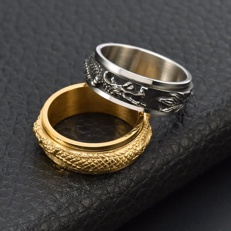 Nimara Ritual Dragon Titanium Steel Stimulation Rotatable Ring
