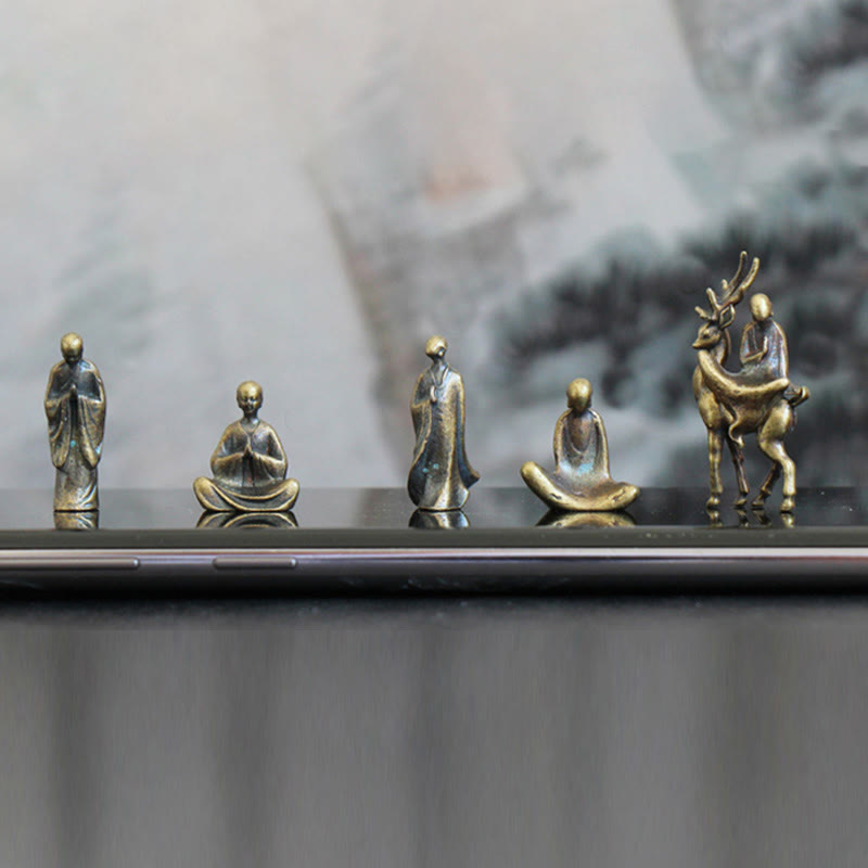 Nimara Ritual Mini Meditation Buddha Metal Monk Serenity Home Decoration