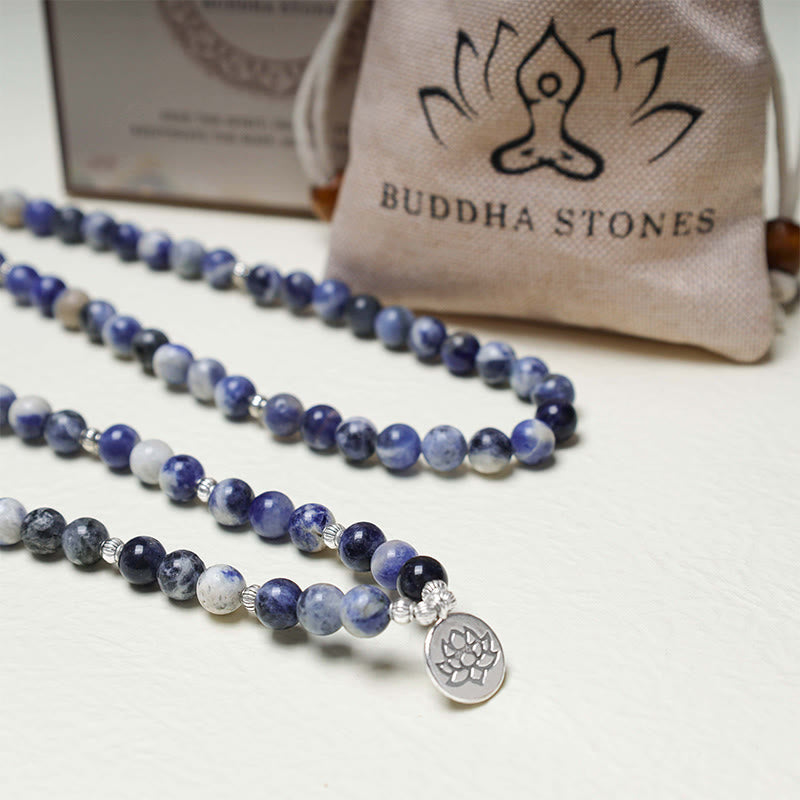 Nimara Ritual Natural Blue Aventurine Lotus Peace Necklace Bracelet