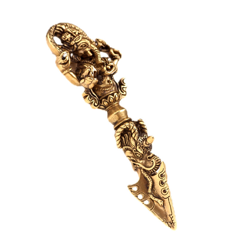 Nimara Ritual Tibetan Ganesh Ganpati Elephant God of Wealth Dorje Vajra Spiritual Power Necklace Pendant