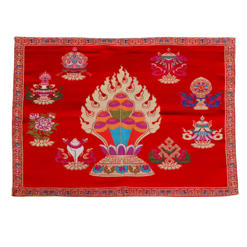 Nimara Ritual Prayer Altar Mat Healing Meditation 8 Auspicious Symbols Mat