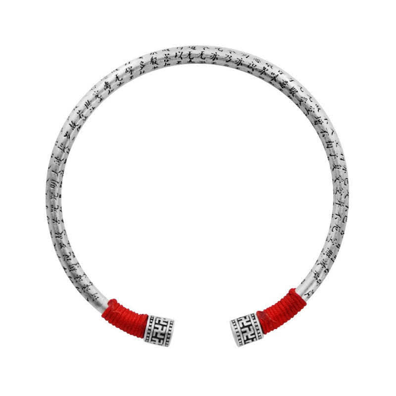 Nimara Ritual Tibet Om Mani Padme Hum Luck Red String Bracelet Bangle