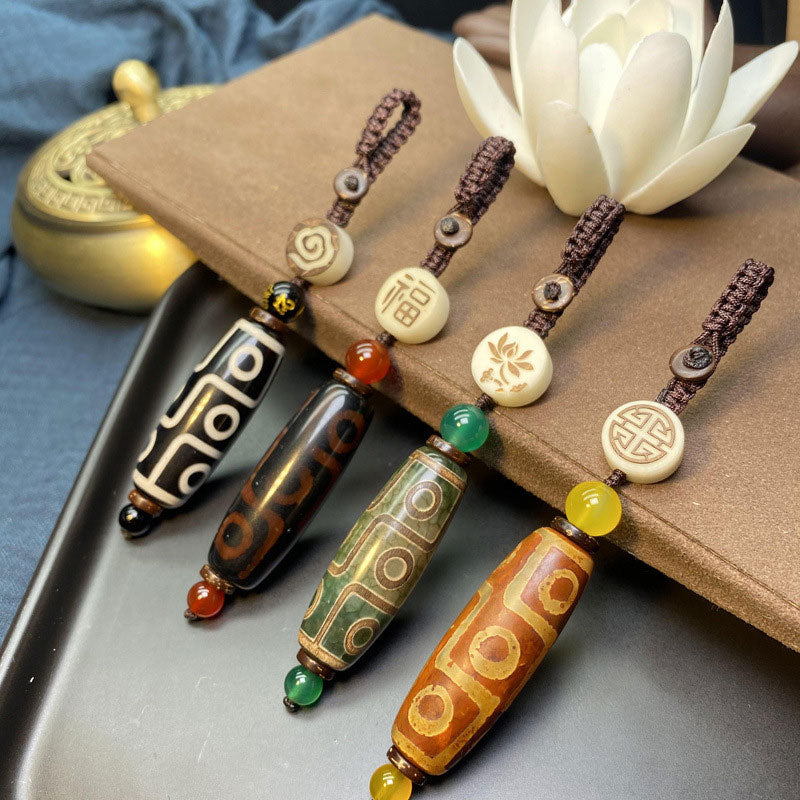 Nimara Ritual Tibetan Nine-Eye Dzi Bead Wealth Decoration