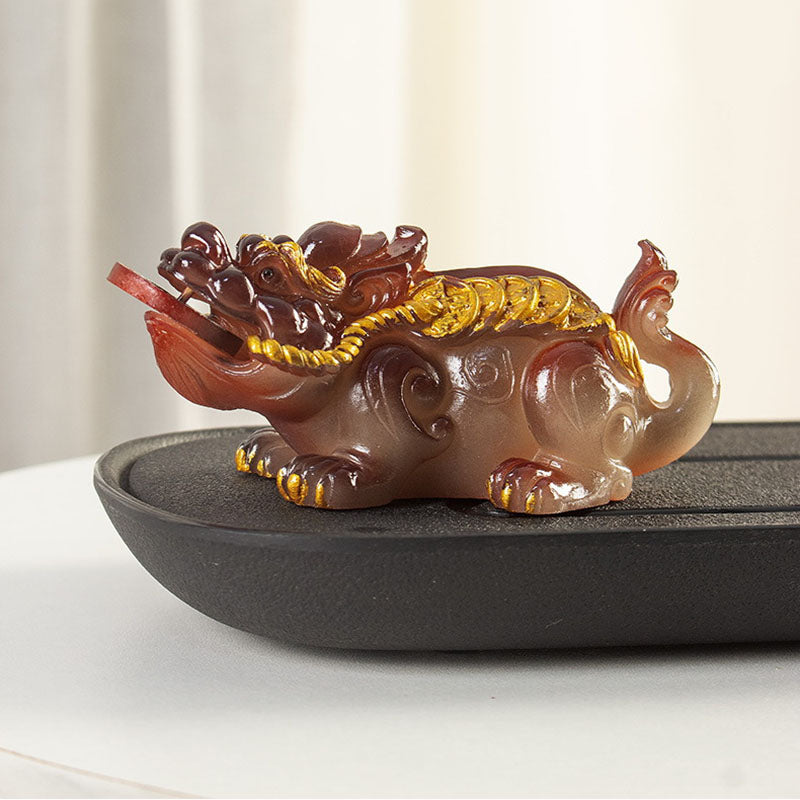 Nimara Ritual Color Changing Small PiXiu Copper Coins Resin Tea Pet Wealth Home Figurine Decoration
