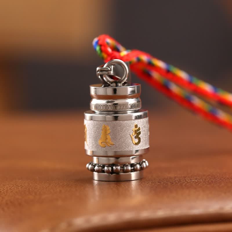 Nimara Ritual Tibet Om Mani Padme Hum Shurangama Mantra Titanium Steel Wisdom Amulet Necklace Pendant