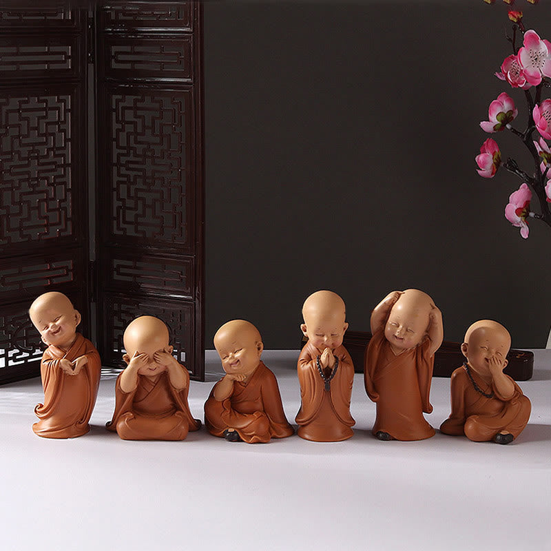 Nimara Ritual Small Mini Meditation Praying Monk Serenity Resin Home Decoration