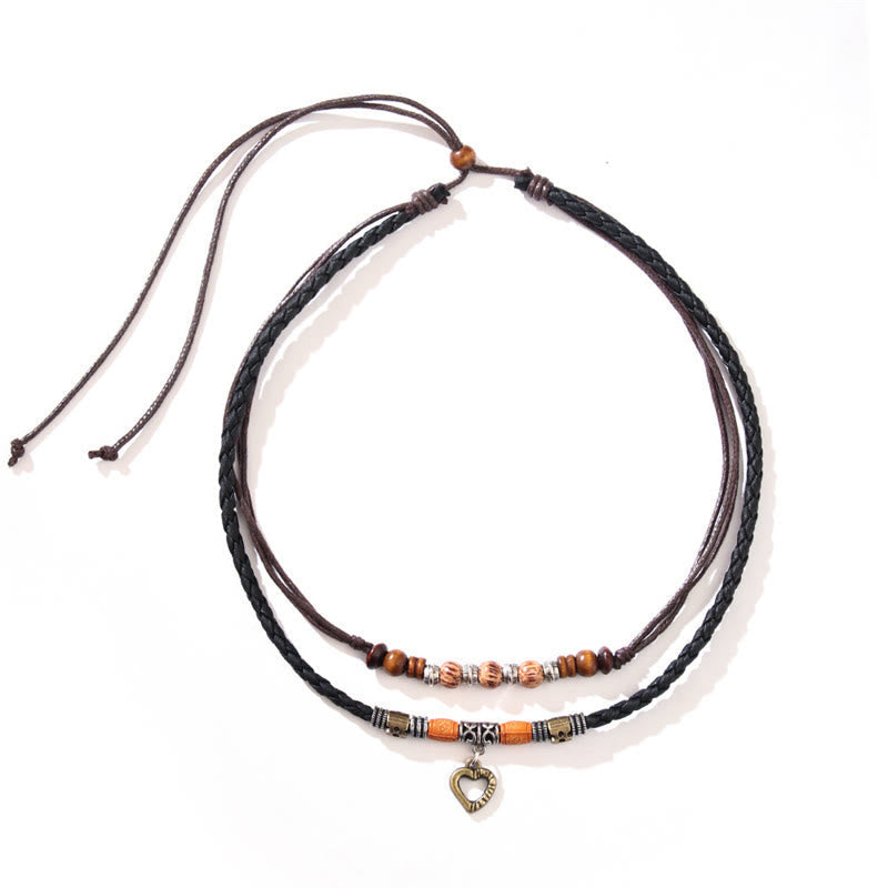 Nimara Ritual Love Heart Pattern Bead Healing Necklace Pendant Bracelet