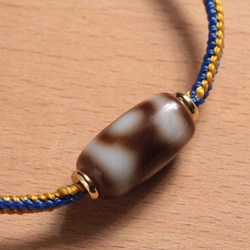Nimara Ritual Tibetan Three-eyed Dzi Bead Luck Happiness Bracelet