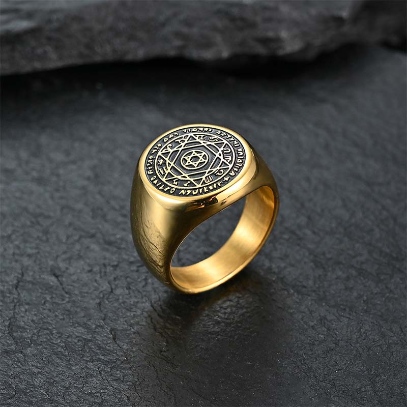 Nimara Ritual 12 Constellations of the Zodiac Star of David Protection Ring