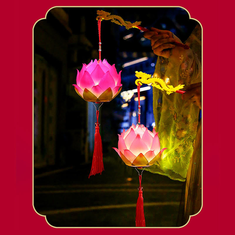 Nimara Ritual DIY Lotus Flower Dragon Lantern Tassel Lamp Decoration