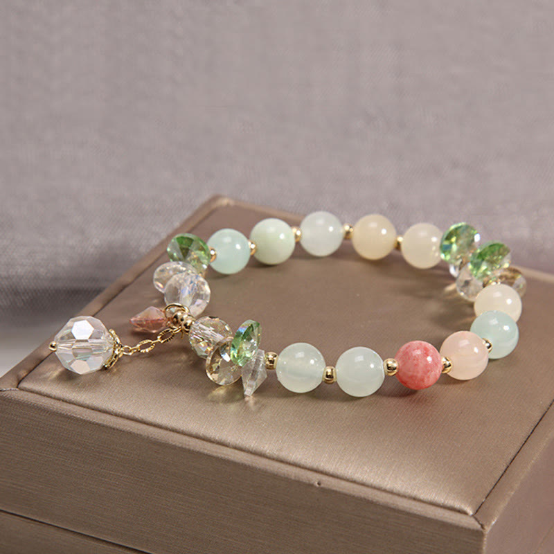 Nimara Ritual Cat's Eye Pink Crystal Peace Charm Bracelet