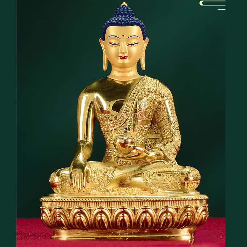 Nimara Ritual Buddha Shakyamuni Figurine Enlightenment Copper Statue Home Offering Decoration