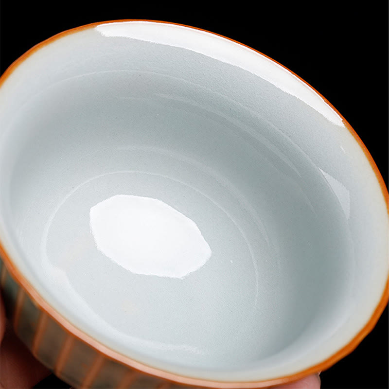 Nimara Ritual Retro Glaze Kiln Change Ceramic Gaiwan Sancai Teacup Kung Fu Tea Cup And Saucer With Lid