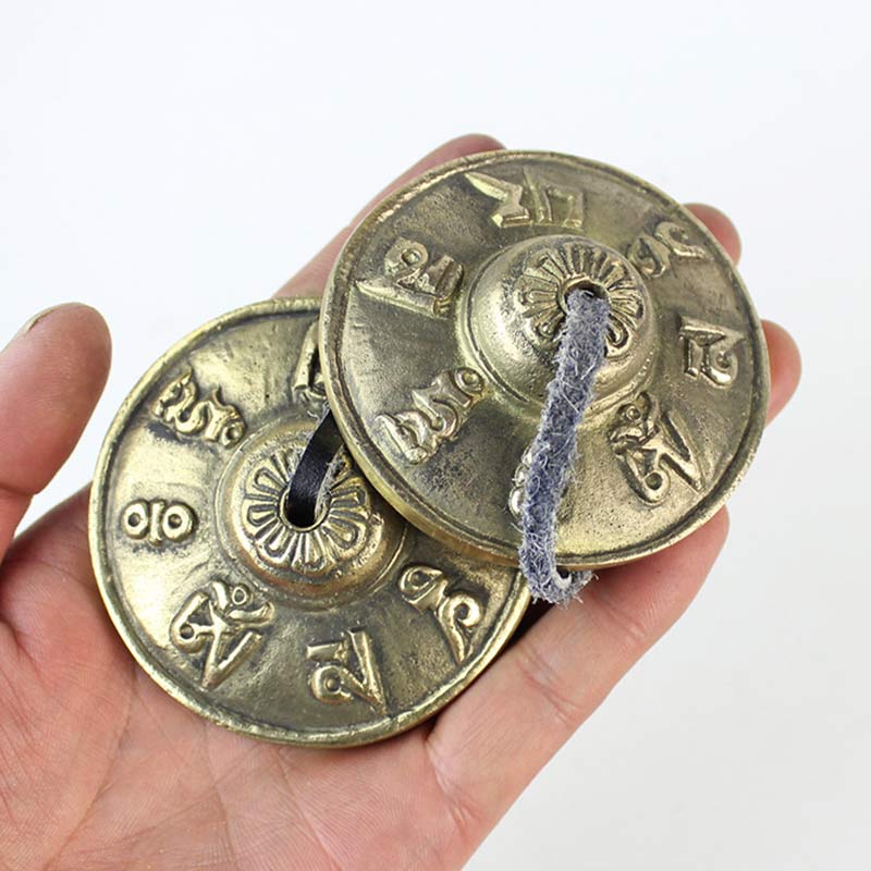 Nimara Ritual Tibetan Tingsha Bell Six True Words Dragon Copper Balance Decoration With Bag