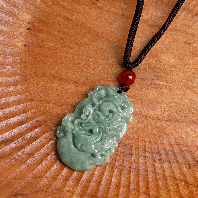 Nimara Ritual Natural Jade 12 Chinese Zodiac Prosperity Necklace Pendant