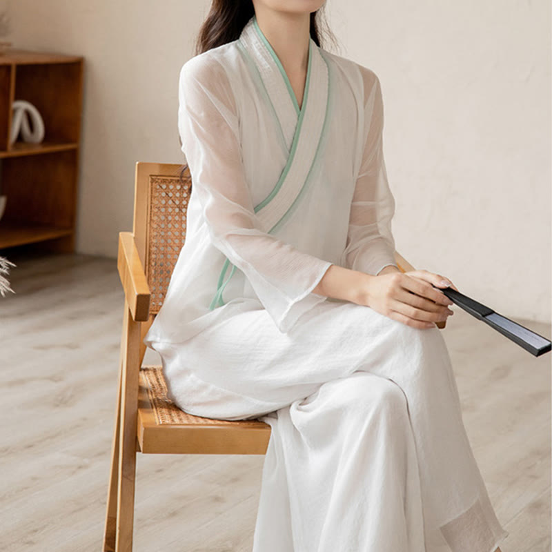 Nimara Ritual Retro Prayer Zen Spiritual Meditation Practice Chiffon Clothing Women's Set