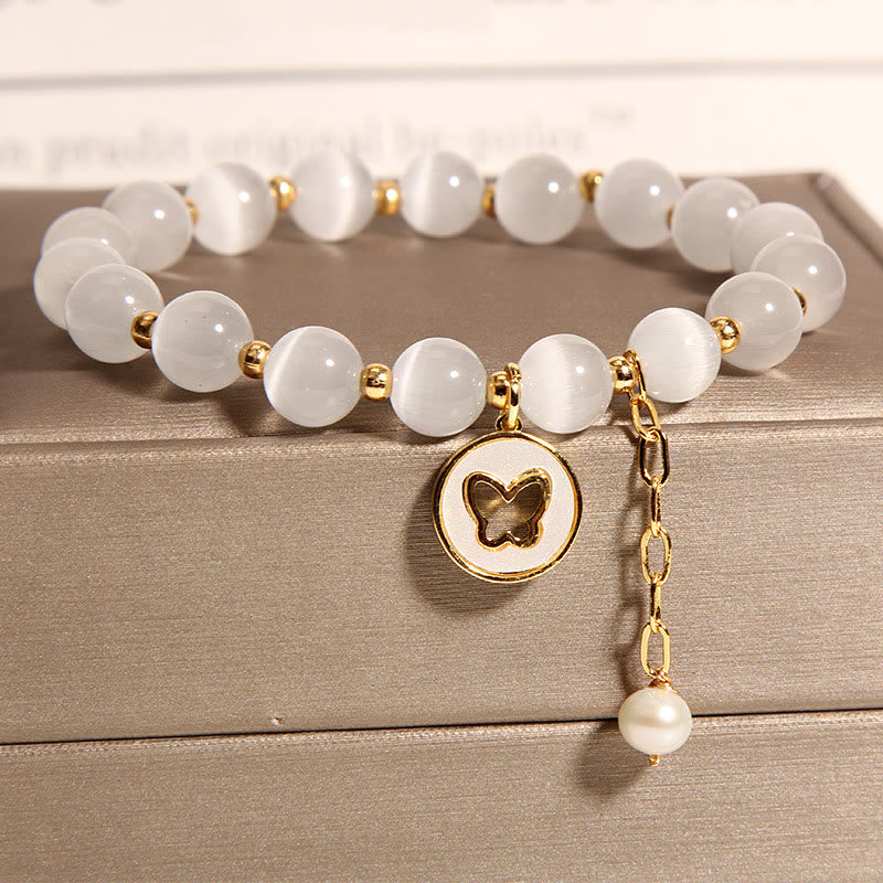 Nimara Ritual Cat's Eye Butterfly Charm Love Bracelet
