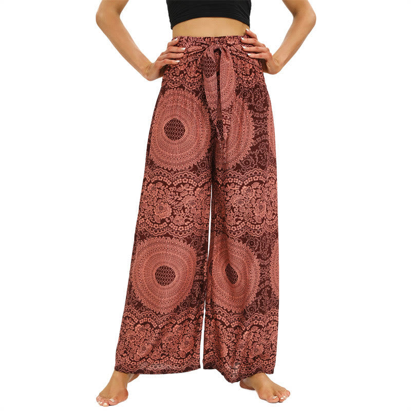 Nimara Ritual Boho Lace-up Wide Leg Pants Women's Yoga Pants