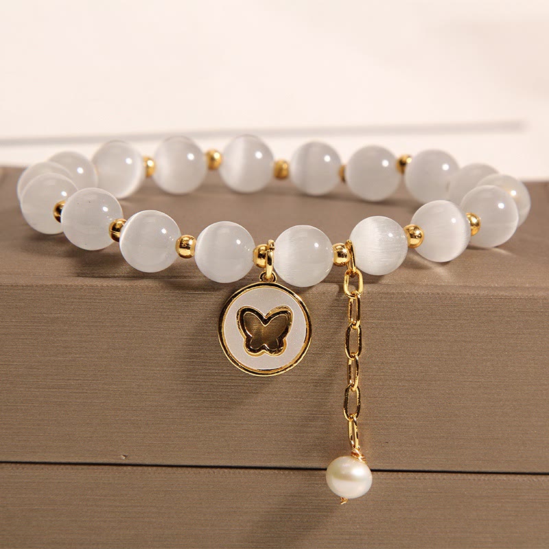 Nimara Ritual Cat's Eye Butterfly Charm Love Bracelet