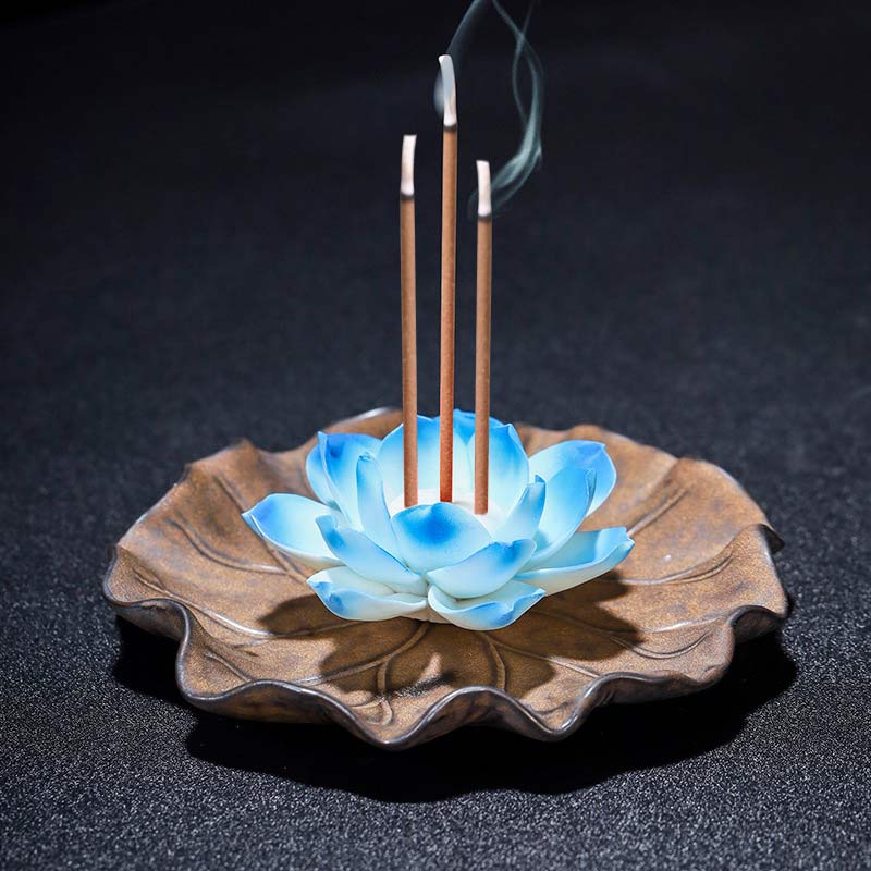 Nimara Ritual Tibetan Lotus Blessing Incense Burner Decoration