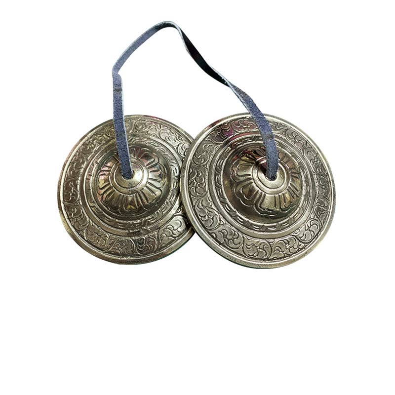 Nimara Ritual Tibetan Tingsha Bell Auspicious Cloud Six True Words Copper Wealth Decoration