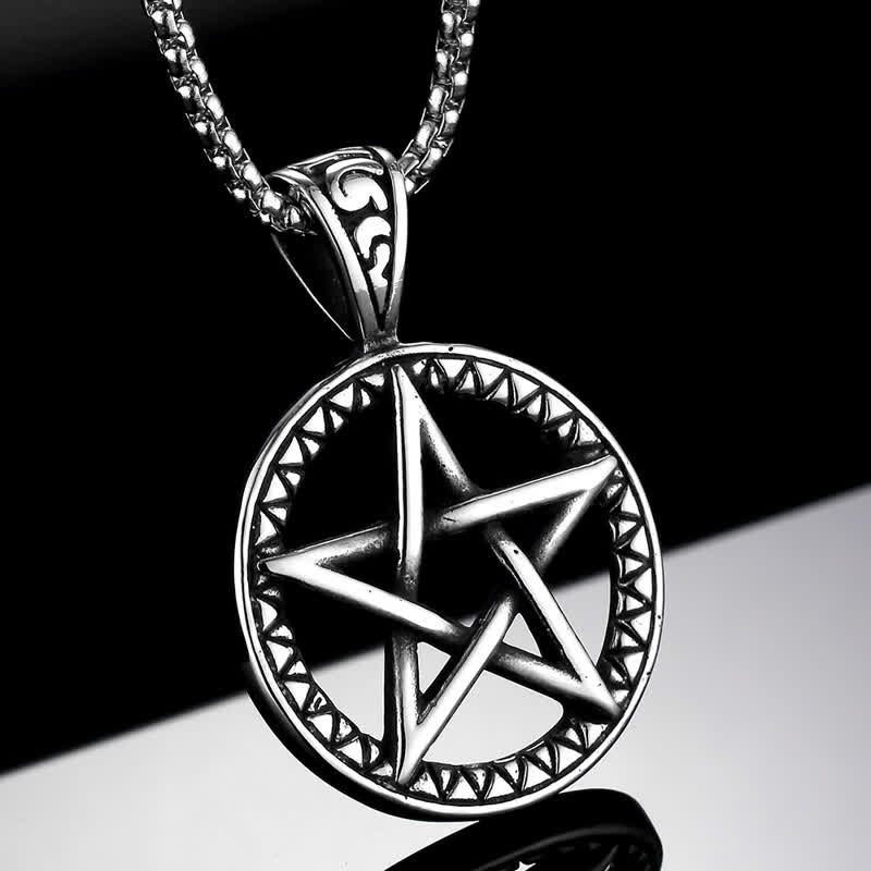 Nimara Ritual Pentagram Titanium Steel Balance Necklace Pendant