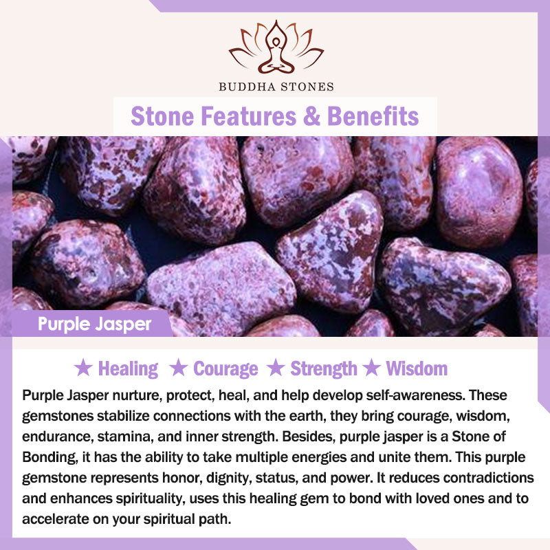 Nimara Ritual Purple Jasper Bead Strength Bracelet Mala