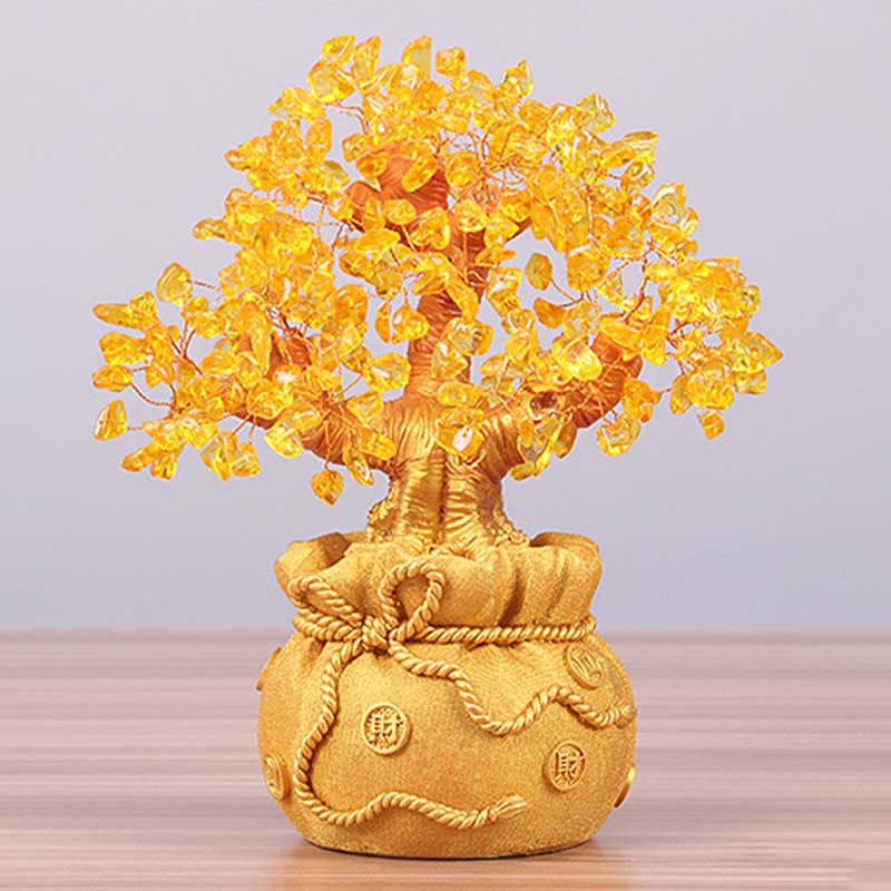 Nimara Ritual Natural Citrine Money Tree Gemstone Ornament - Feng Shui for Prosperity