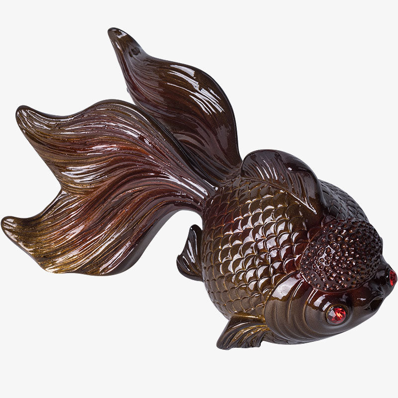 Nimara Ritual Color Changing Koi Fish Resin Tea Pet Wealth Home Figurine Decoration