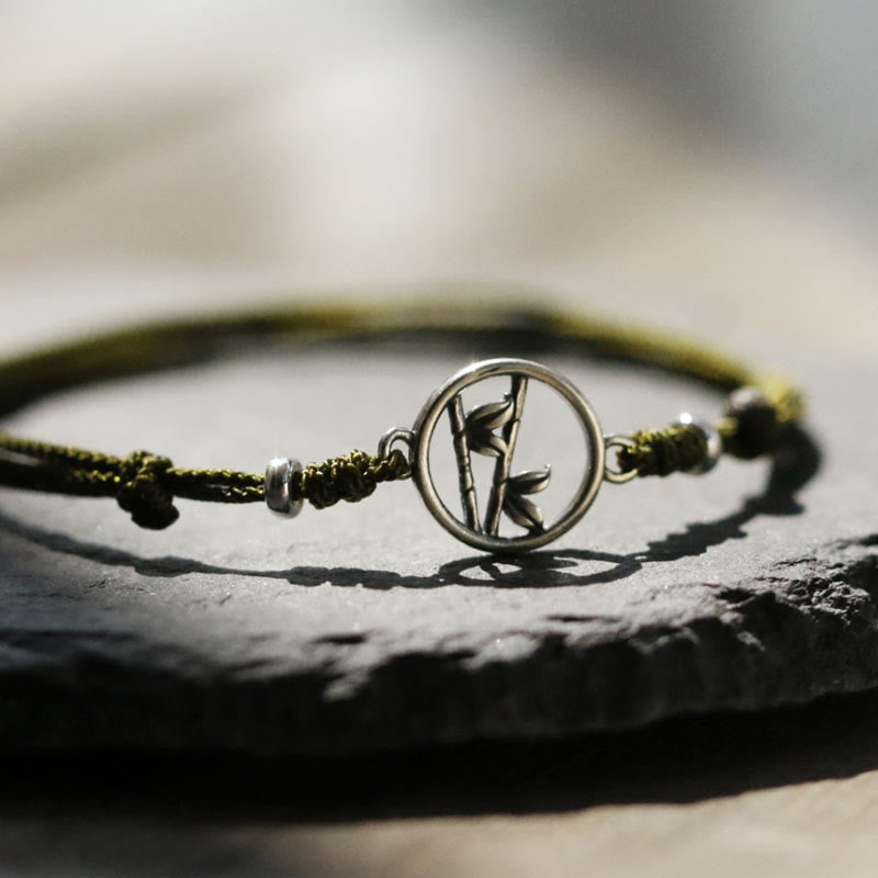 Nimara Ritual 925 Sterling Silver Bamboo Luck String Bracelet