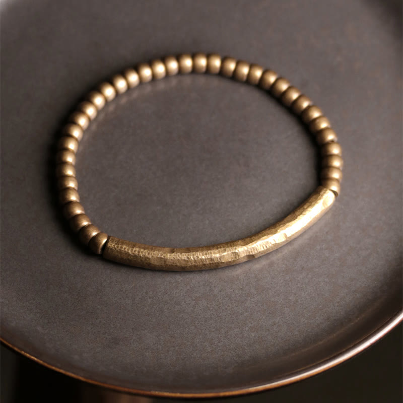 Nimara Ritual Simple Design Copper Brass Bead Luck Wealth Bracelet