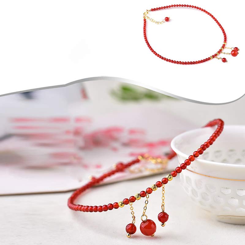 Nimara Ritual Red Agate Confidence Calm Anklet