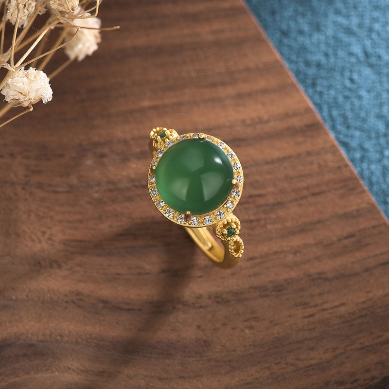 Nimara Ritual Green Jade Fortune Ring