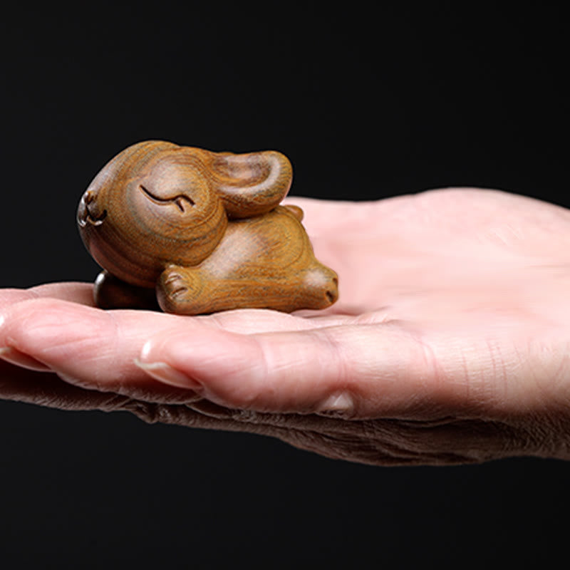 Nimara Ritual Green Sandalwood Small Mini Cute Rabbit Bunny Peace Decorations