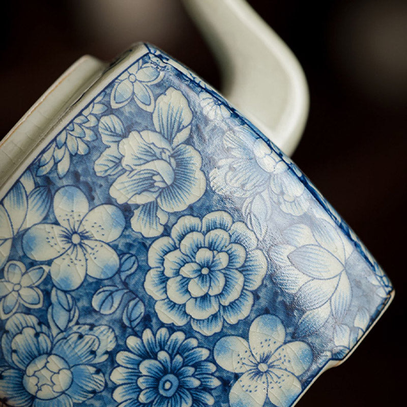 Nimara Ritual Blue and White Porcelain Chinese Gongfu Tea Ceramic Kung Fu Teapot Cup Tea Filter Canister
