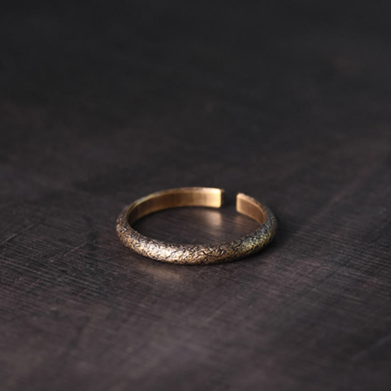 Nimara Ritual Tibetan Vintage Texture Design Copper Luck Couple Ring