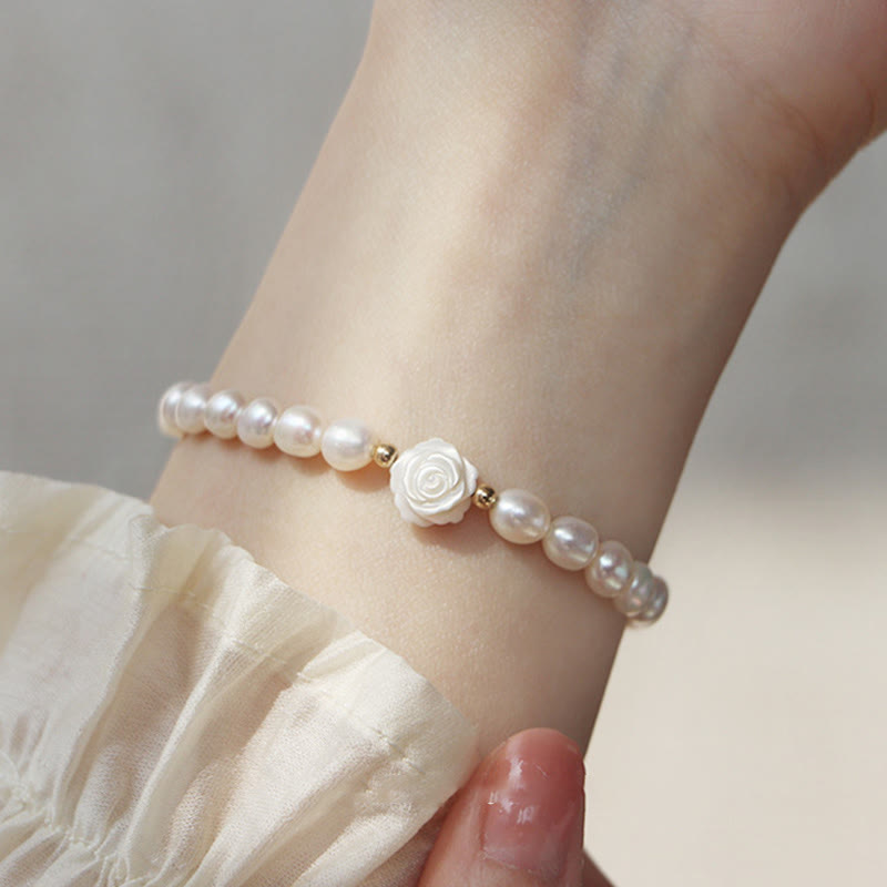Nimara Ritual Natural Flower Pearl Sincerity Bead Bracelet