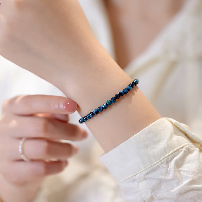 Nimara Ritual Natural Blue Tiger Eye Stone Protection Chain Bracelet