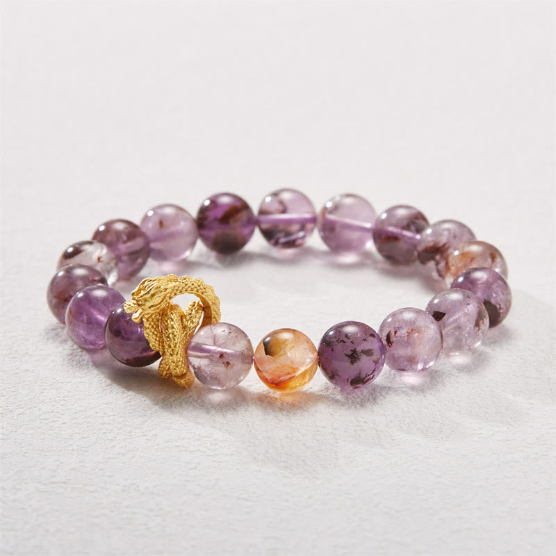 Nimara Ritual Purple Phantom Copper Gold-plated Dragon Wisdom Bracelet