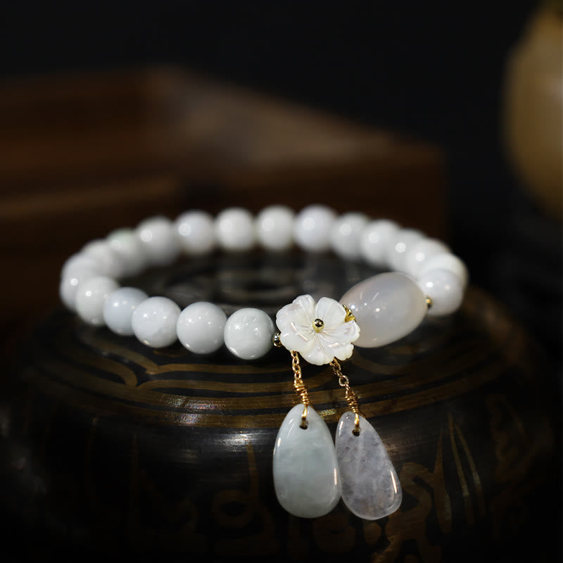 Nimara Ritual Natural White Jade Luck Bracelet