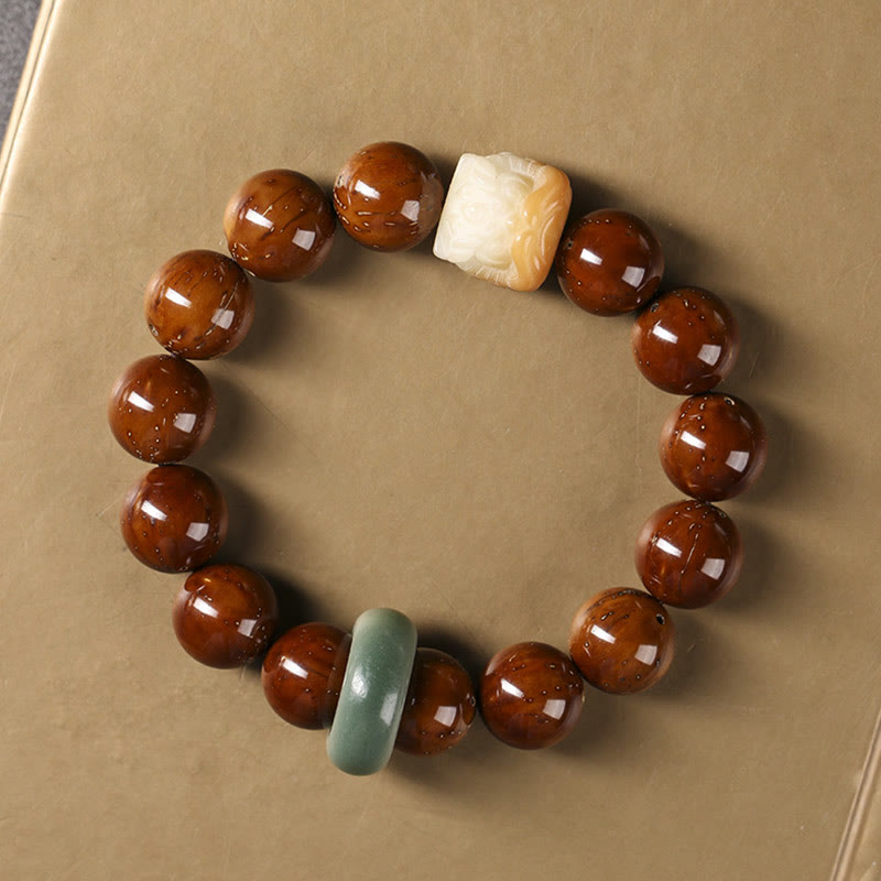 Nimara Ritual Purple Bodhi Seed Dancing Lion Wisdom Bracelet